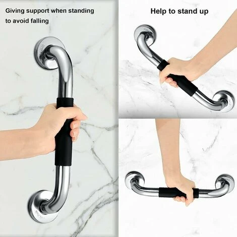 Stainless Steel Bathroom Grab Bar, Bath Grab Shower Safety Handle Handrails,Safety Grab Bars Balance Grab Bar In Chrome For Bathroom Bathtub Shower Toilet Kitchen Bedroom, Silver 5 Stainless Steel Bathroom Grab Bar, Bath Grab Shower Safety Handle Handrails,Safety Grab Bars Balance Grab Bar In Chrome For Bathroom Bathtub Shower Toilet Kitchen Bedroom, Silver - Image 3