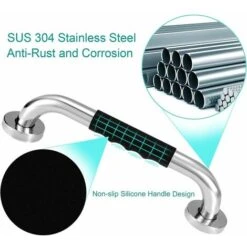 Stainless Steel Bathroom Grab Bar, Bath Grab Shower Safety Handle Handrails,Safety Grab Bars Balance Grab Bar In Chrome For Bathroom Bathtub Shower Toilet Kitchen Bedroom, Silver 11 Stainless Steel Bathroom Grab Bar, Bath Grab Shower Safety Handle Handrails,Safety Grab Bars Balance Grab Bar In Chrome For Bathroom Bathtub Shower Toilet Kitchen Bedroom, Silver -Bathroom Supplies Store 100832658 5