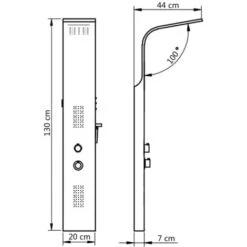 Shower Panel Unit Aluminium 20x44x130 Cm White VidaXL -Bathroom Supplies Store 10099925 3