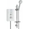 Bristan Glee Electric Shower 9.5kW White Modern Chrome Round Head Wall Mounted