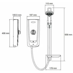 Mira Advance 9.8kW Electric Shower Thermostatic 3 Spray Matte Finish 1.1785.002 -Bathroom Supplies Store 11099654 4