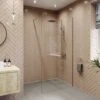Diamond Modern 1400mm Walk In Wet Room Shower Screen Panel Easy Clean 8mm Safety Glass -Bathroom Supplies Store 11099789 1