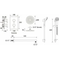 Bristan Prism Thermostatic Mixer Shower Concealed Valve Fixed & Handheld Head -Bathroom Supplies Store 11440667 3