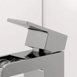 Modern Cloakroom Mono Basin Sink Mixer Tap Brass Waterfall Spout Square Chrome -Bathroom Supplies Store 11482195 5