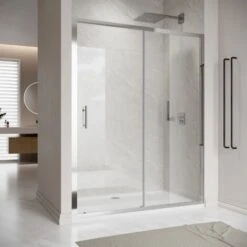 ELEGANT 1200mm Sliding Shower Cubicle Enclosure Door Modern Bathroom Screen Glass