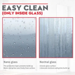 ELEGANT 800mm Easy Clean Walk In Wetroom Shower Enclosure 8mm Glass Shower Screen Panel With 300mm Flipper Panel -Bathroom Supplies Store 11939629 4