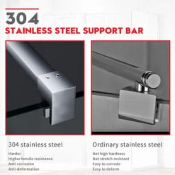 ELEGANT 800mm Easy Clean Walk In Wetroom Shower Enclosure 8mm Glass Shower Screen Panel With 300mm Flipper Panel -Bathroom Supplies Store 11939629 5