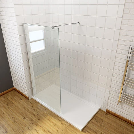 ELEGANT 800mm Walk In Shower Enclosure 8mm Easy Clean Glass Wetroom Shower Screen Panel 4 ELEGANT 800mm Walk In Shower Enclosure 8mm Easy Clean Glass Wetroom Shower Screen Panel - Image 2