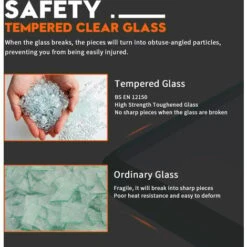 ELEGANT 1000mm Frameless Wet Room Shower Screen Panel 8mm Easy Clean Glass Walk In Shower Enclosure With 300mm Return Panel And Support Bar -Bathroom Supplies Store 11939649 4