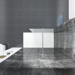 ELEGANT 1000mm Frameless Wet Room Shower Screen Panel 8mm Easy Clean Glass Walk In Shower Enclosure With Stainless Steel Support Bar -Bathroom Supplies Store 11939650 2