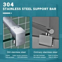 ELEGANT 900mm Frameless Wet Room Shower Screen Panel 8mm Easy Clean Glass Walk In Shower Enclosure With 300mm Return Panel And Support Bar 11 ELEGANT 900mm Frameless Wet Room Shower Screen Panel 8mm Easy Clean Glass Walk In Shower Enclosure With 300mm Return Panel And Support Bar -Bathroom Supplies Store 11939687 5