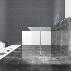 ELEGANT 1100mm Frameless Wet Room Shower Screen Panel 8mm Easy Clean Glass Walk In Shower Enclosure With Stainless Steel Support Bar 8 ELEGANT 1100mm Frameless Wet Room Shower Screen Panel 8mm Easy Clean Glass Walk In Shower Enclosure With Stainless Steel Support Bar -Bathroom Supplies Store 11939730 2