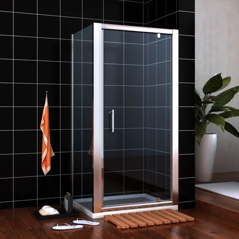 ELEGANT 760 X 760 Mm Pivot Hinge Shower Enclosure 5mm Safety Glass Shower Screen Reversible Cubicle Door With Side Panel Set 3 ELEGANT 760 X 760 Mm Pivot Hinge Shower Enclosure 5mm Safety Glass Shower Screen Reversible Cubicle Door With Side Panel Set