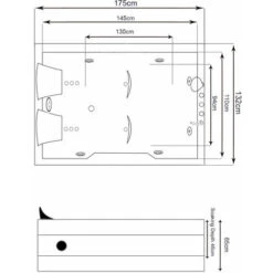 SIMBA WHIRLPOOL BATH TUB CHROMOTHERAPY 175 X 132cm White MIMI -Bathroom Supplies Store 12082386 5