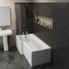Modern 1600mm Left Hand L Shaped Shower Bath Only Bathtub Acrylic Bathroom Tub
