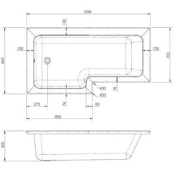 Modern 1600mm Left Hand L Shaped Shower Bath Only Bathtub Acrylic Bathroom Tub -Bathroom Supplies Store 12276305 4