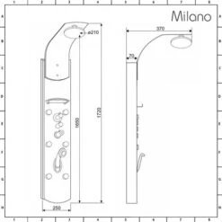 Milano Baya - Modern Exposed Thermostatic Shower Tower Panel With Rainfall Shower Head&44 Hand Shower Handset And Body Jets - Chrome -Bathroom Supplies Store 1302741 5