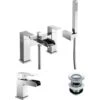 Ozone Basin Mixer & Bath Shower Mixer Tap Chrome -Bathroom Supplies Store 13068932 1