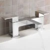 Aldo Contemporary Square Chrome Bridge Deck Mounted Bath Filler Tap