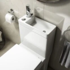 2 In 1 Toilet Basin Combo Combined Toilet And Sink Space Saving Cloakroom Unit -Bathroom Supplies Store 13132441 5