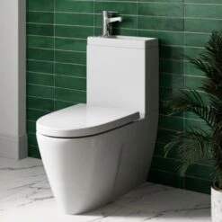 2 In 1 Toilet Basin Combo Combined Toilet WC & Sink Space Saving Cloakroom Unit