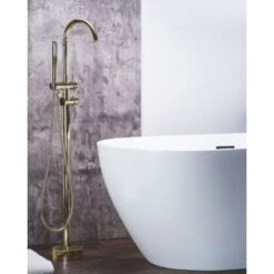 Modern Freestanding Tub Bath Faucet Mixer Tap Brass Gloss Gold Tugela 8 Modern Freestanding Tub Bath Faucet Mixer Tap Brass Gloss Gold Tugela -Bathroom Supplies Store 13134504 2