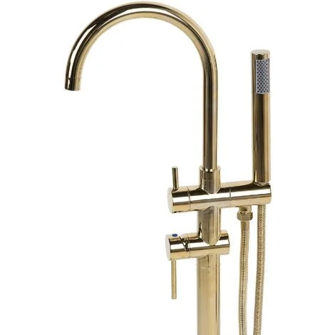 Modern Freestanding Tub Bath Faucet Mixer Tap Brass Gloss Gold Tugela 6 Modern Freestanding Tub Bath Faucet Mixer Tap Brass Gloss Gold Tugela - Image 4