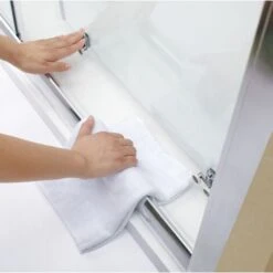 ELEGANT 1200 X 900 Mm Sliding Shower Enclosure 6mm Safety Glass Reversible Bathroom Cubicle Screen Door With Side Panel -Bathroom Supplies Store 13460361 3