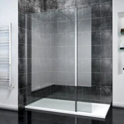 ELEGANT 1200mm Walk In Wetroom Shower Enclosure 8mm Easy Clean Glass Screen Panel With 300mm Return Panel