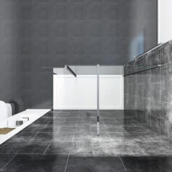 ELEGANT 1200mm Walk In Wetroom Shower Enclosure 8mm Easy Clean Glass Screen Panel With 300mm Return Panel -Bathroom Supplies Store 13461752 3