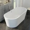 Luxury Evettes Modern Freestanding Bath 1500mm Acrylic Built In Waste White 2 Luxury Evettes Modern Freestanding Bath 1500mm Acrylic Built In Waste White -Bathroom Supplies Store 13701960 1