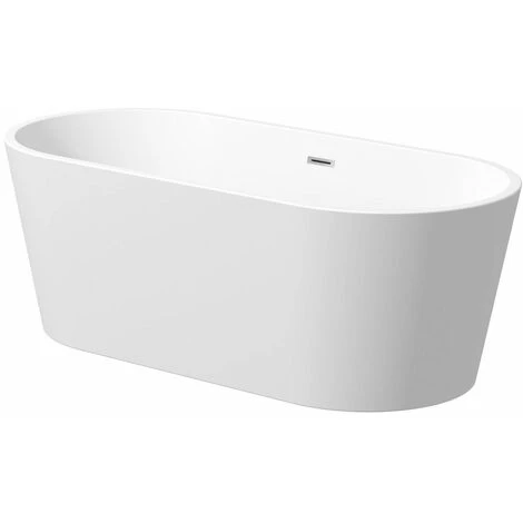Luxury Evettes Modern Freestanding Bath 1500mm Acrylic Built In Waste White 5 Luxury Evettes Modern Freestanding Bath 1500mm Acrylic Built In Waste White - Image 3