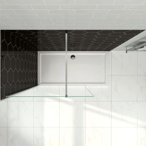 Elegant Walk In Shower Door, 1000x1850mm Wet Room Screen Glass 6mm Tougheded Safety Panel With Support Bar 4 Elegant Walk In Shower Door, 1000x1850mm Wet Room Screen Glass 6mm Tougheded Safety Panel With Support Bar - Image 2