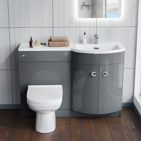 Dene RH 1100mm Vanity Basin Unit & Elso Back To Wall Toilet Grey 5 Dene RH 1100mm Vanity Basin Unit & Elso Back To Wall Toilet Grey - Image 3