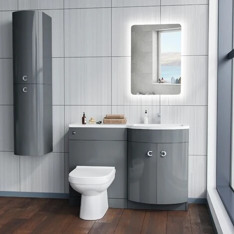 Dene RH 1100mm Vanity Basin Unit & Elso Back To Wall Toilet Grey 7 Dene RH 1100mm Vanity Basin Unit & Elso Back To Wall Toilet Grey - Image 5