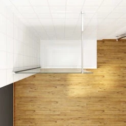 ELEGANT Walk In Shower Enclosure 8mm Easy Clean Glass Wetroom Shower Screen Panel 700mm -Bathroom Supplies Store 14285471 2