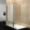 ELEGANT Easy Clean Walk In Wetroom Shower Enclosure 8mm Glass 800mm Screen Panel + 300mm Flipper Panel -Bathroom Supplies Store 14285472 1