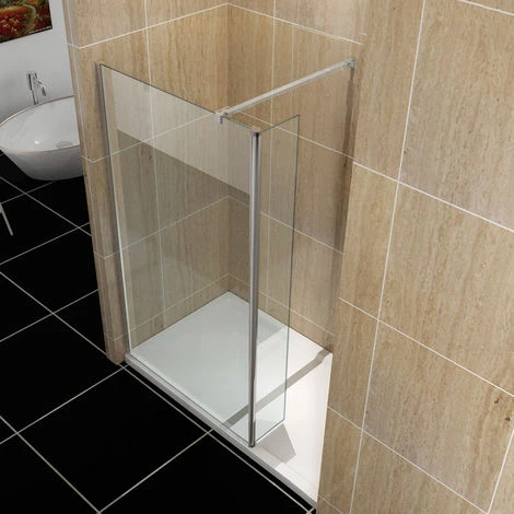ELEGANT Easy Clean Walk In Wetroom Shower Enclosure 8mm Glass 800mm Screen Panel + 300mm Flipper Panel 4 ELEGANT Easy Clean Walk In Wetroom Shower Enclosure 8mm Glass 800mm Screen Panel + 300mm Flipper Panel - Image 2