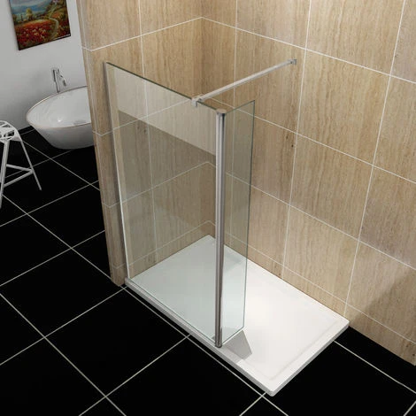 ELEGANT Easy Clean Walk In Wetroom Shower Enclosure 8mm Glass 800mm Screen Panel + 300mm Flipper Panel 5 ELEGANT Easy Clean Walk In Wetroom Shower Enclosure 8mm Glass 800mm Screen Panel + 300mm Flipper Panel - Image 3