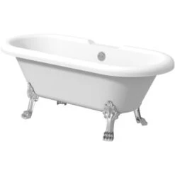 Traditional 1500 Freestanding Bath Double Ended Roll Top Legs Included White -Bathroom Supplies Store 14914413 5