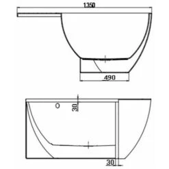 Modern Designer Corner Freestanding Bath Acrylic Bathtub 1510mm Built-In Waste -Bathroom Supplies Store 14986865 5