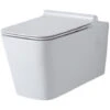 Milano Elswick - White Ceramic Modern Bathroom Wall Hung Toilet WC And Soft Close Seat -Bathroom Supplies Store 15473623 1