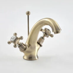 Milano Elizabeth - Traditional Mono Basin Mixer Tap - Brushed Gold (Crosshead Handles)