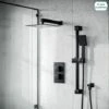 Matt Black Rainfall Shower Head With Hand Held And Thermostatic Valve Temel -Bathroom Supplies Store 15588749 1
