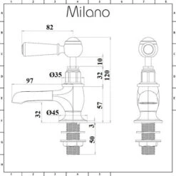 Milano Elizabeth - Traditional Bathroom Basin Pillar Taps - Chrome & White (Lever Handles) -Bathroom Supplies Store 15623792 5