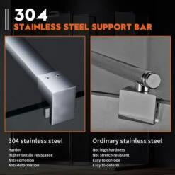 ELEGANT Walk In Shower Enclosure Screen Easy Clean 800mm -Bathroom Supplies Store 15729447 3