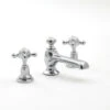 Milano Elizabeth - Traditional 3 Tap-Hole Basin Mixer Tap - Chrome & White (Crosshead Handles) -Bathroom Supplies Store 15732038 1