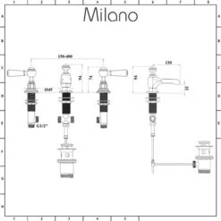 Milano Elizabeth - Traditional 3 Tap-Hole Basin Mixer Tap - Chrome & White (Lever Handles) -Bathroom Supplies Store 15732039 5