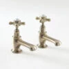 Milano Elizabeth - Traditional Bathroom Basin Pillar Taps - Brushed Gold (Crosshead Handles) -Bathroom Supplies Store 15847742 1