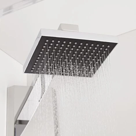 Milano Astley - Modern Corner Thermostatic Shower Tower Panel With Rainfall Shower Head&44 Hand Shower Handset And Body Jets - Chrome & Black 4 Milano Astley - Modern Corner Thermostatic Shower Tower Panel With Rainfall Shower Head&44 Hand Shower Handset And Body Jets - Chrome & Black - Image 2
